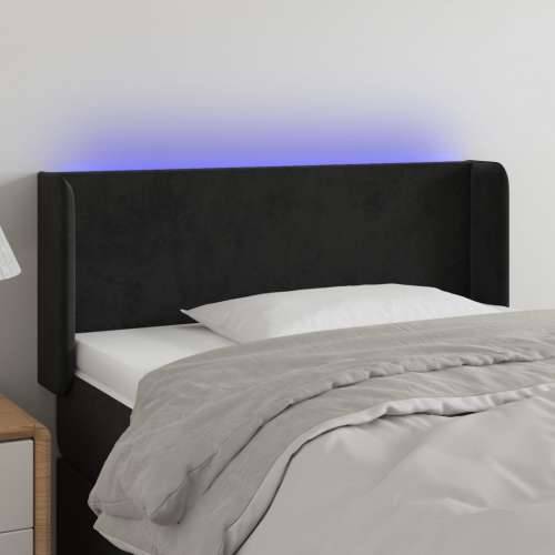 LED uzglavlje crno 93x16x78/88 cm baršunasto - Crna 93 x 16 x 78/88 cm 1 Cijena