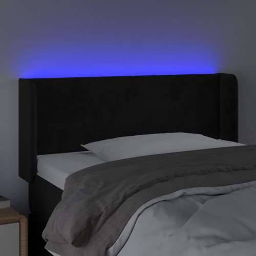 LED uzglavlje crno 93x16x78/88 cm baršunasto - Crna 93 x 16 x 78/88 cm 1 Cijena