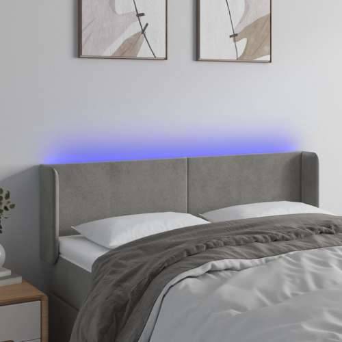 LED uzglavlje svjetlosivo 147x16x78/88 cm baršunasto - Svjetlosiva 147 x 16 x 78/88 cm 1 Cijena