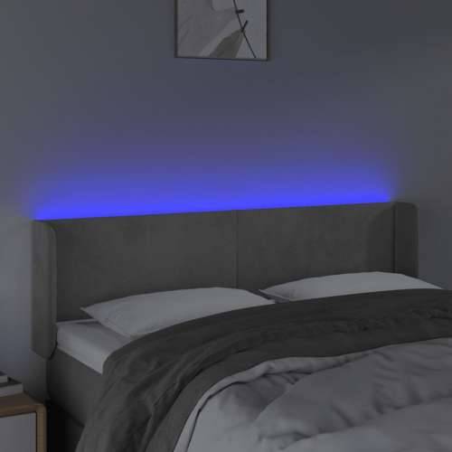 LED uzglavlje svjetlosivo 147x16x78/88 cm baršunasto - Svjetlosiva 147 x 16 x 78/88 cm 1 Cijena
