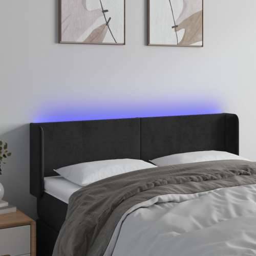 LED uzglavlje crno 147x16x78/88 cm baršunasto - Crna 147 x 16 x 78/88 cm 1 Cijena