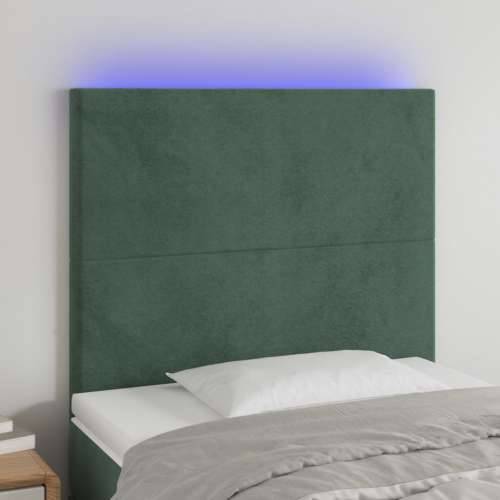 LED uzglavlje tamnozeleno 80x5x118/128 cm baršunasto - Tamnozelena 80 x 5 x 118/128 cm 1 Cijena