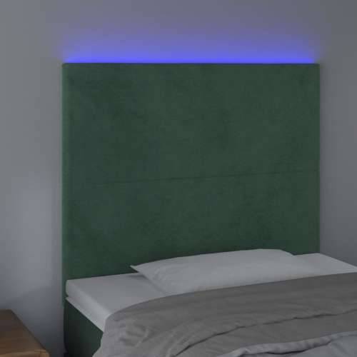 LED uzglavlje tamnozeleno 80x5x118/128 cm baršunasto - Tamnozelena 80 x 5 x 118/128 cm 1 Cijena