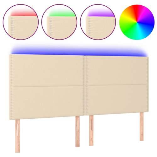 LED uzglavlje krem 200x5x118/128 cm od tkanine - Krema 200 x 5 x 118/128 cm 1 Cijena