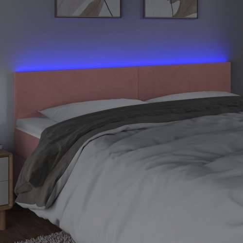 LED uzglavlje ružičasto 200x5x78/88 cm baršunasto - Ružičasta 200 x 5 x 78/88 cm 1 Cijena
