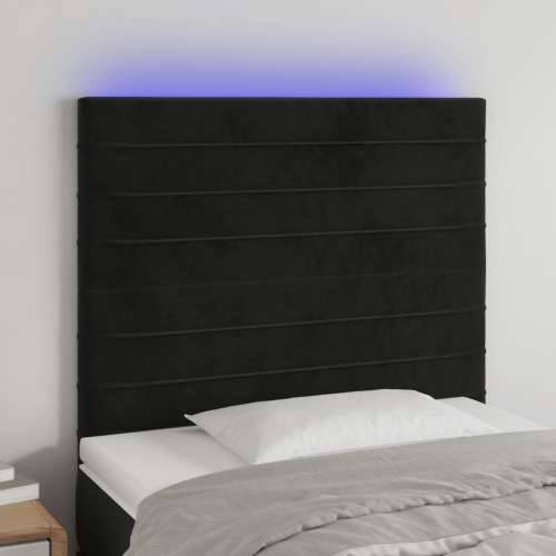 LED uzglavlje crno 80x5x118/128 cm baršunasto - Crna 80 x 5 x 118/128 cm 1 Cijena