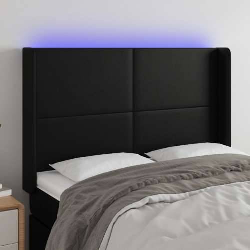 LED uzglavlje crno 147x16x118/128 cm od umjetna koža - Crna 147 x 16 x 118/128 cm 1 Cijena