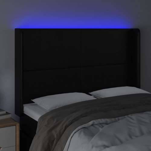 LED uzglavlje crno 147x16x118/128 cm od umjetna koža - Crna 147 x 16 x 118/128 cm 1 Cijena