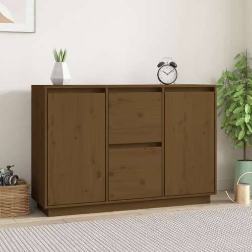 Komoda smeđa boja meda 111 x 34 x 75 cm od masivne borovine - boja meda 1 Cijena