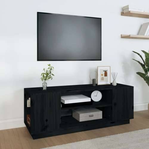 TV ormarić crni 110 x 35 x 40,5 cm od masivne borovine - Crna 1 Cijena