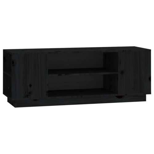 TV ormarić crni 110 x 35 x 40,5 cm od masivne borovine - Crna 1 Cijena