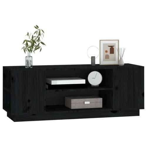 TV ormarić crni 110 x 35 x 40,5 cm od masivne borovine - Crna 1 Cijena
