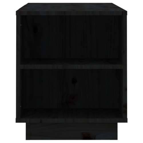 TV ormarić crni 110 x 35 x 40,5 cm od masivne borovine - Crna 1 Cijena