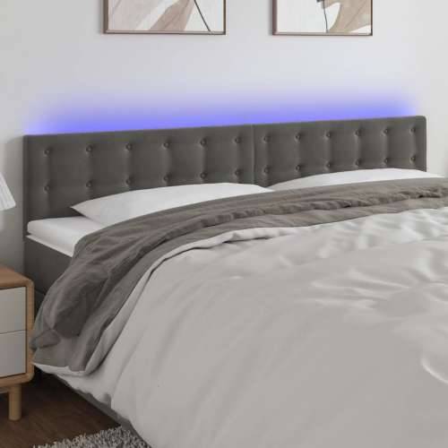 LED uzglavlje tamnosivo 160x5x78/88 cm baršunasto - Tamno siva 160 x 5 x 78/88 cm 1 Cijena