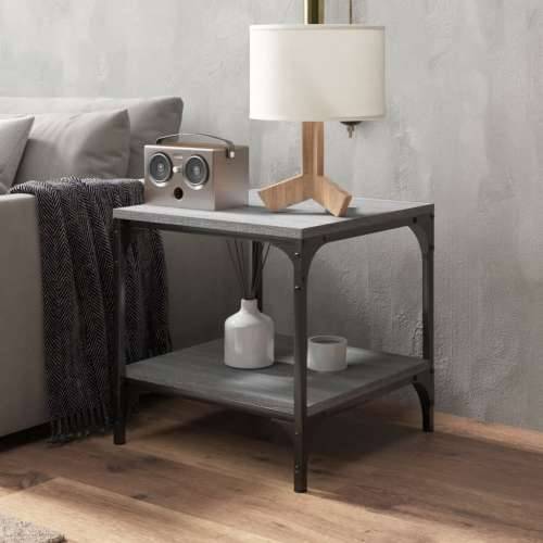 Bočni stolić boja sivog hrasta 40x40x40 cm konstruirano drvo Cijena
