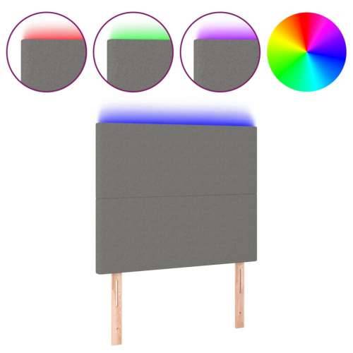 LED uzglavlje tamnosivo 80x5x118/128 cm od tkanine - Tamno siva 80 x 5 x 118/128 cm 1 Cijena