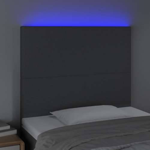 LED uzglavlje tamnosivo 80x5x118/128 cm od tkanine - Tamno siva 80 x 5 x 118/128 cm 1 Cijena
