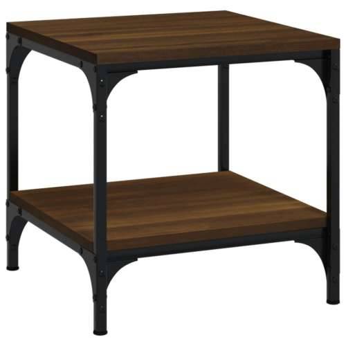 Bočni stolić smeđa boja hrasta 40x40x40 cm konstruirano drvo Cijena