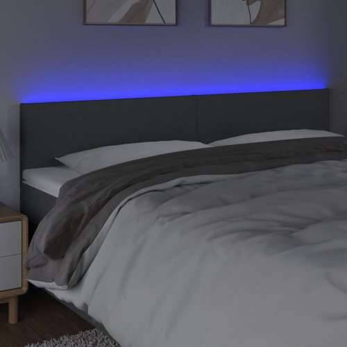 LED uzglavlje tamnosivo 160x5x78/88 cm od tkanine - Tamno siva 160 x 5 x 78/88 cm 1 Cijena
