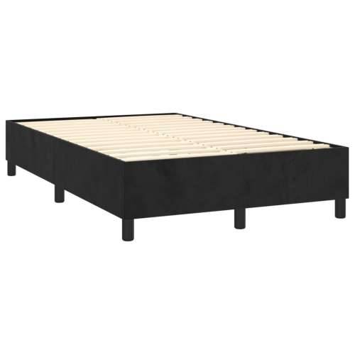Box spring krevet s madracem crni 120 x 200 cm baršunasti - Crna 120 x 200 cm Obično s čavlima Cijena
