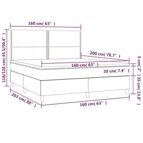 Krevet s oprugama i madracem tamnosivi 160x200 cm baršunasti - Tamno siva 160 x 200 cm Obično s čavlima Cijena