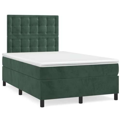 Box spring krevet s madracem tamnozeleni 120x200 cm baršunasti - Tamnozelena 120 x 200 cm gumbi Cijena