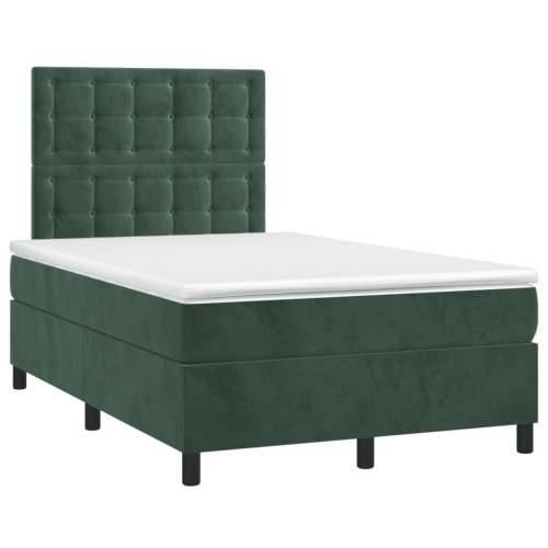 Box spring krevet s madracem tamnozeleni 120x200 cm baršunasti - Tamnozelena 120 x 200 cm gumbi Cijena