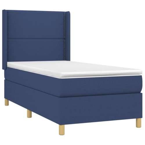 Krevet s oprugama i madracem plavi 80x200 cm od tkanine - Plava 80 x 200 cm Obično s čavlima Cijena