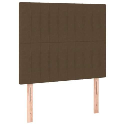 Krevet s oprugama i madracem tamnosmeđi 90 x 200 cm od tkanine - Tamno smeđa 90 x 200 cm Okomite pruge Cijena