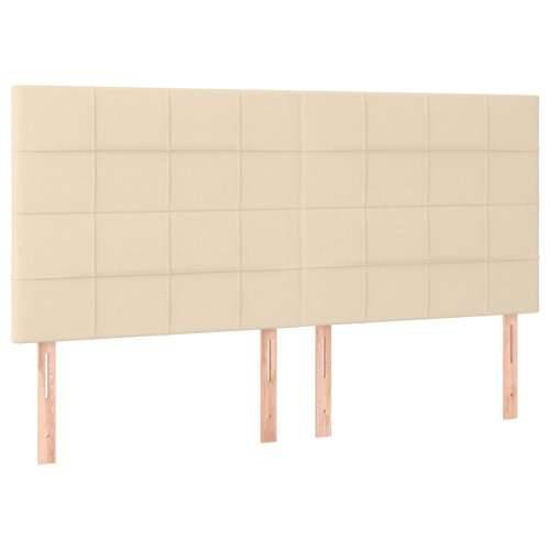 Krevet s oprugama i madracem krem 200 x 200 cm od tkanine - Krema 200 x 200 cm Blok s kvadratima Cijena