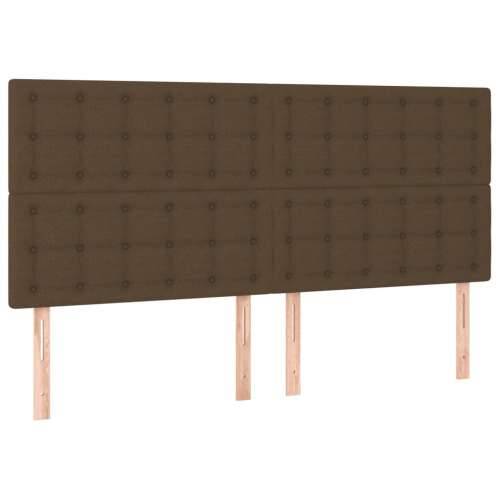 Krevet s oprugama i madracem tamnosmeđi 200x200 cm od tkanine - Tamno smeđa 200 x 200 cm gumbi Cijena