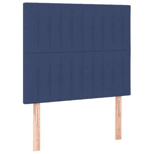 Krevet s oprugama i madracem plavi 90 x 200 cm od tkanine - Plava 90 x 200 cm Okomite pruge Cijena
