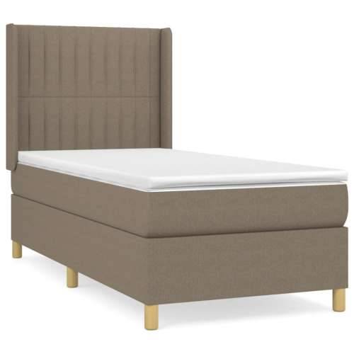 Krevet s oprugama i madracem smeđesivi 80x200 cm od tkanine - Sivo-smeđa 80 x 200 cm Okomite pruge Cijena