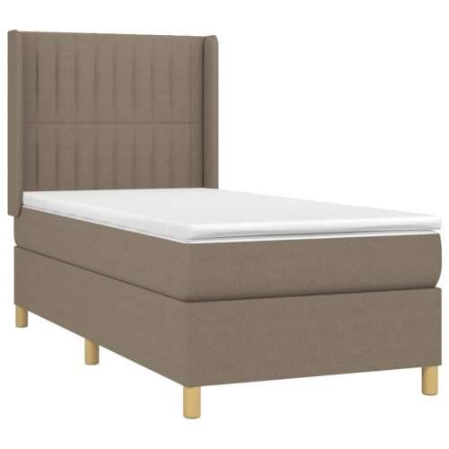 Krevet s oprugama i madracem smeđesivi 80x200 cm od tkanine - Sivo-smeđa 80 x 200 cm Okomite pruge Cijena