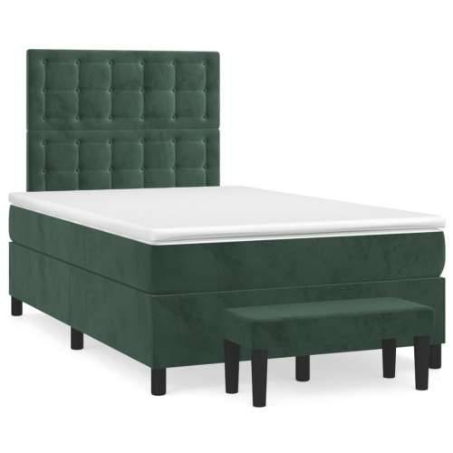 Box spring krevet s madracem tamnozeleni 120x200 cm baršunasti - Tamnozelena 120 x 200 cm gumbi Cijena