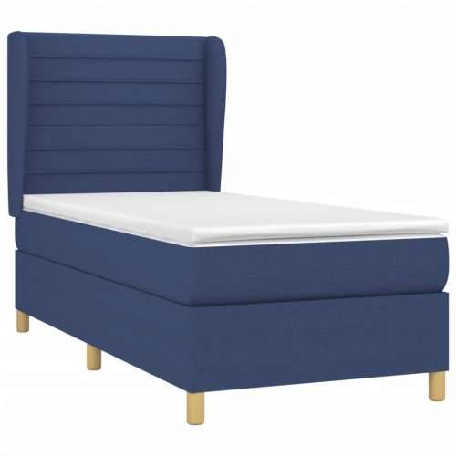 Krevet s oprugama i madracem plavi 80x200 cm od tkanine - Plava 80 x 200 cm vodoravne pruge Cijena