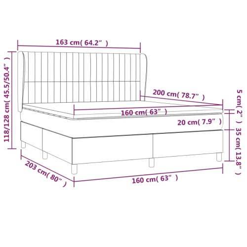 Krevet box spring s madracem svjetlosiva 160x200 cm tkanina - Svjetlosiva 160 x 200 cm Okomite pruge Cijena