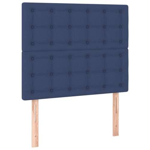 Krevet s oprugama i madracem plavi 90 x 190 cm od tkanine - Plava 90 x 190 cm gumbi Cijena