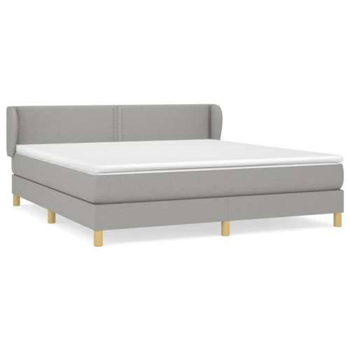 Krevet box spring s madracem svjetlosiva 160x200 cm tkanina - Svjetlosiva 160 x 200 cm Obično s čavlima Cijena