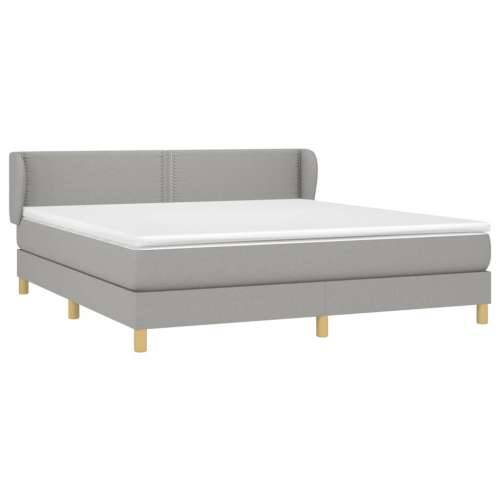Krevet box spring s madracem svjetlosiva 160x200 cm tkanina - Svjetlosiva 160 x 200 cm Obično s čavlima Cijena