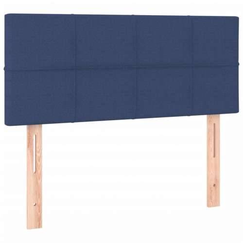 Krevet s oprugama i madracem plavi 100 x 200 cm od tkanine - Plava 100 x 200 cm Blok s kvadratima Cijena