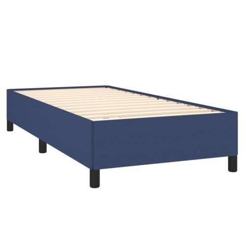 Krevet s oprugama i madracem plavi 90 x 190 cm od tkanine - Plava 90 x 190 cm Obično s čavlima Cijena