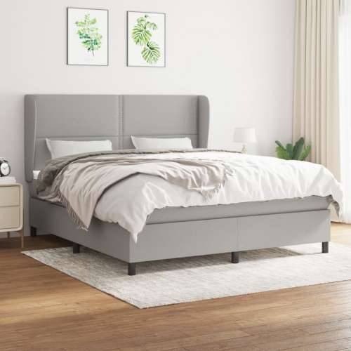 Krevet box spring s madracem svjetlosiva 160x200 cm tkanina - Svjetlosiva 160 x 200 cm Obično s čavlima Cijena