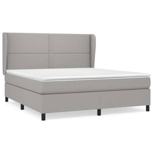 Krevet box spring s madracem svjetlosiva 160x200 cm tkanina - Svjetlosiva 160 x 200 cm Obično s čavlima Cijena