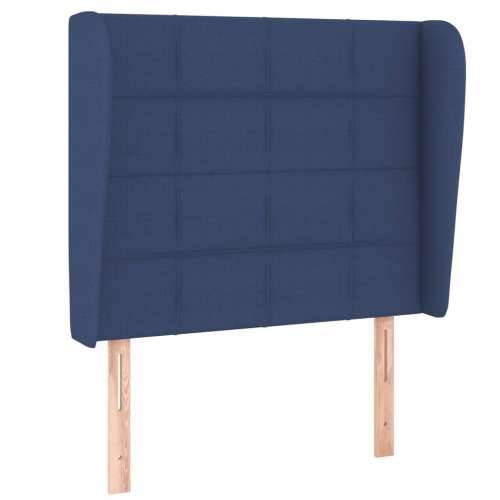 Krevet s oprugama i madracem plavi 90 x 190 cm od tkanine - Plava 90 x 190 cm Blok s kvadratima Cijena