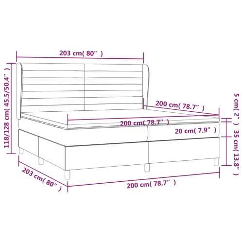 Krevet s oprugama i madracem tamnosmeđi 200x200 cm od tkanine - Tamno smeđa 200 x 200 cm vodoravne pruge Cijena