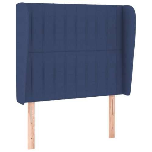 Krevet s oprugama i madracem plavi 90 x 200 cm od tkanine - Plava 90 x 200 cm Okomite pruge Cijena