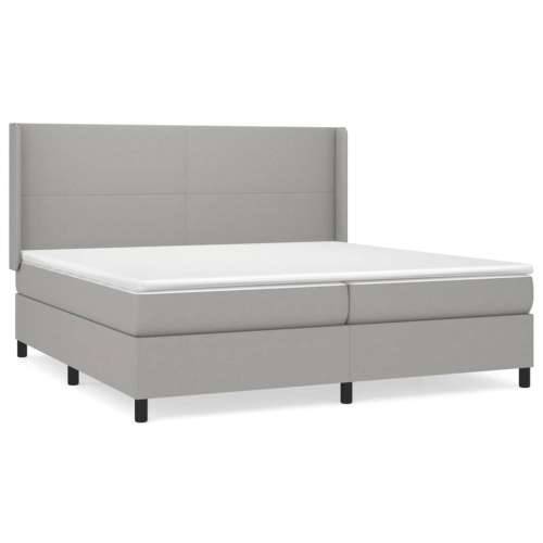 Krevet s oprugama i madracem svjetlosivi 200 x 200cm od tkanine - Svjetlosiva 200 x 200 cm Gladak dizajn Cijena