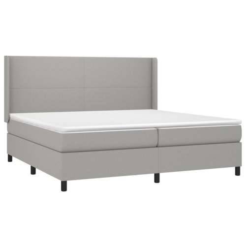 Krevet s oprugama i madracem svjetlosivi 200 x 200cm od tkanine - Svjetlosiva 200 x 200 cm Gladak dizajn Cijena