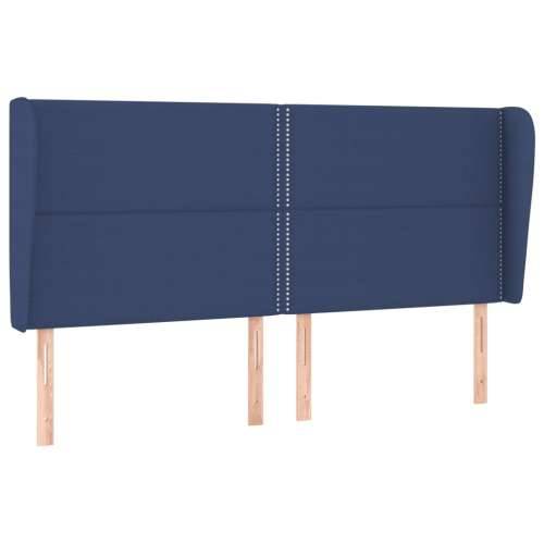 Krevet s oprugama i madracem plavi 200 x 200 cm od tkanine - Plava 200 x 200 cm Obično s čavlima Cijena